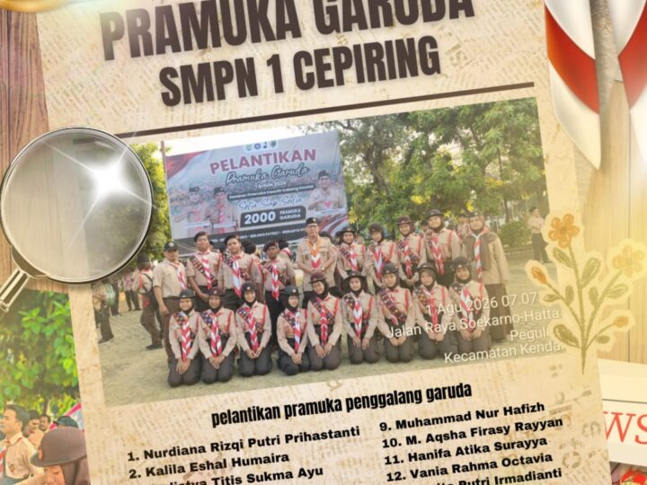 Kebanggaan SMP N 1 Cepiring: 16 Siswa Resmi Dilantik Menjadi Pramuka Garuda